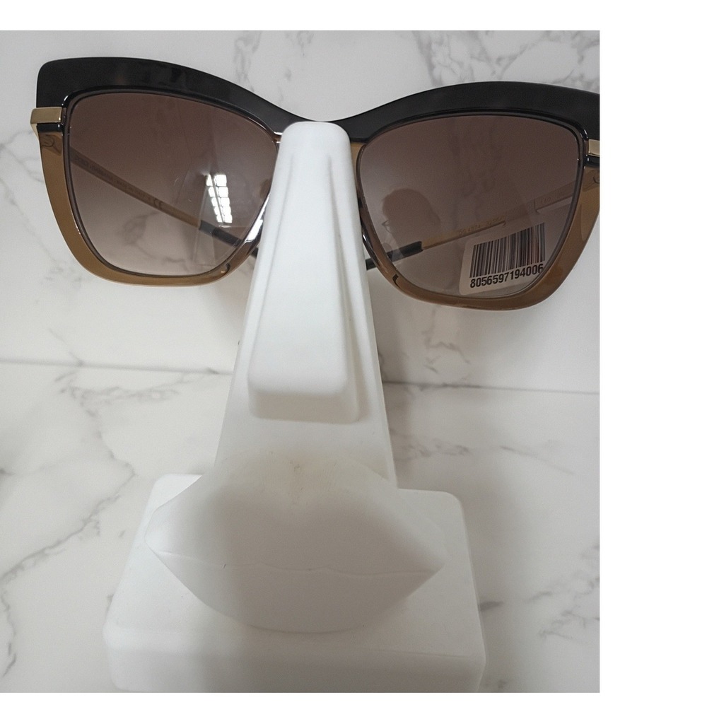 DOLCE & GABBANA Gold & Brown Cat-Eye Women's Sunglasses w/ Box - NWT
